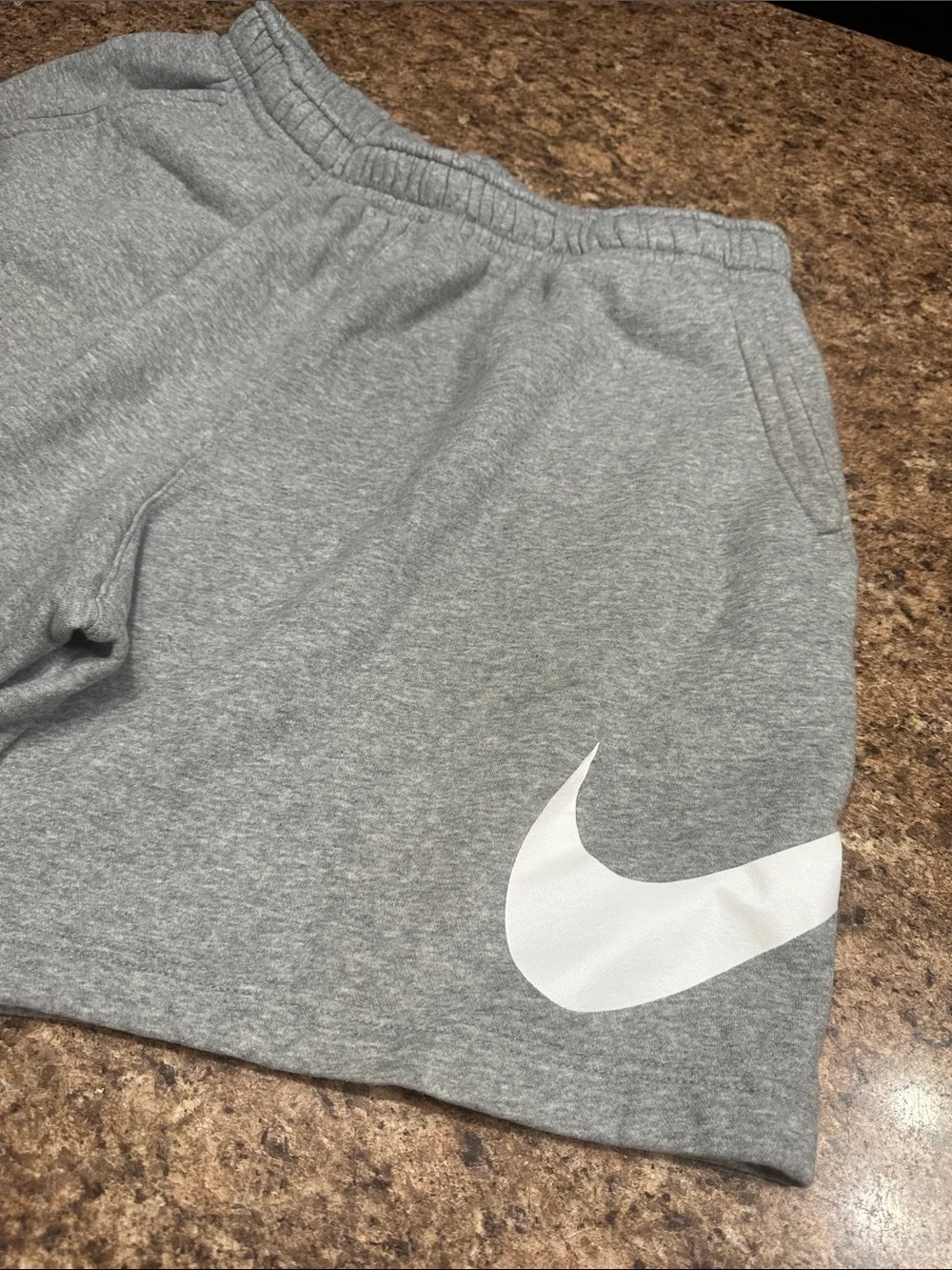 Men’s XL Nike Gray Shorts with White Swoosh